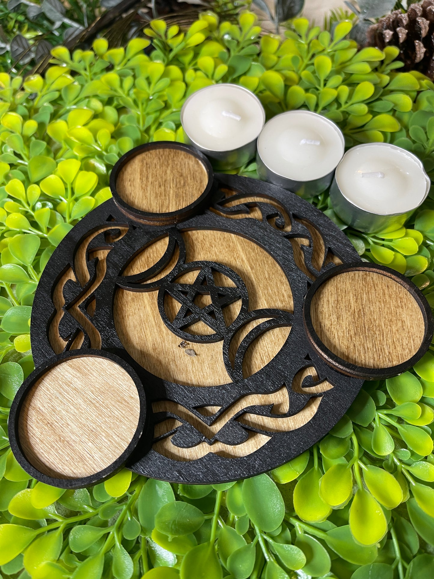 Laser Cut Ritual Tea Light Candle Holder