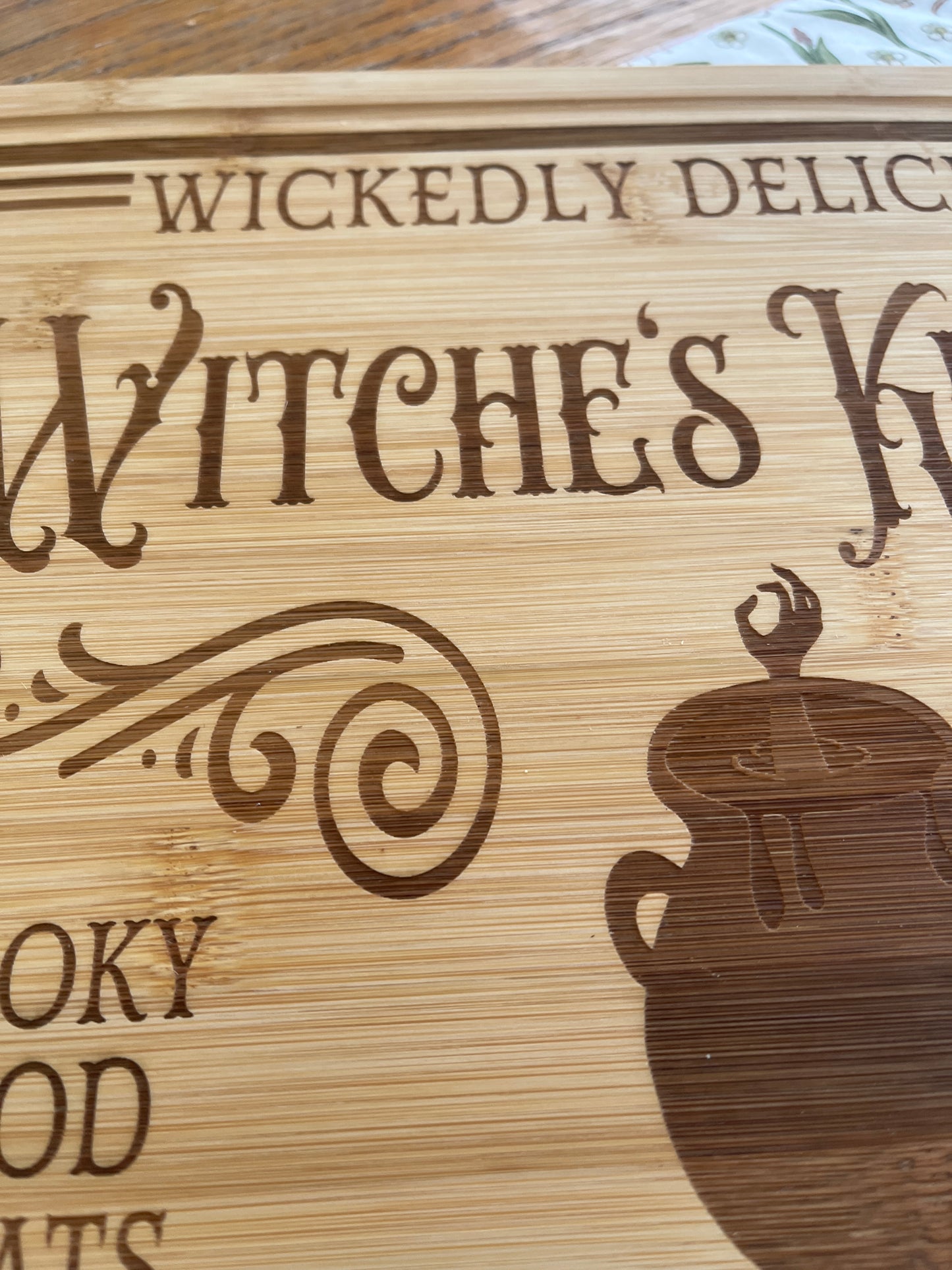 Large Bamboo Cutting Board "Witche's Kitchen"