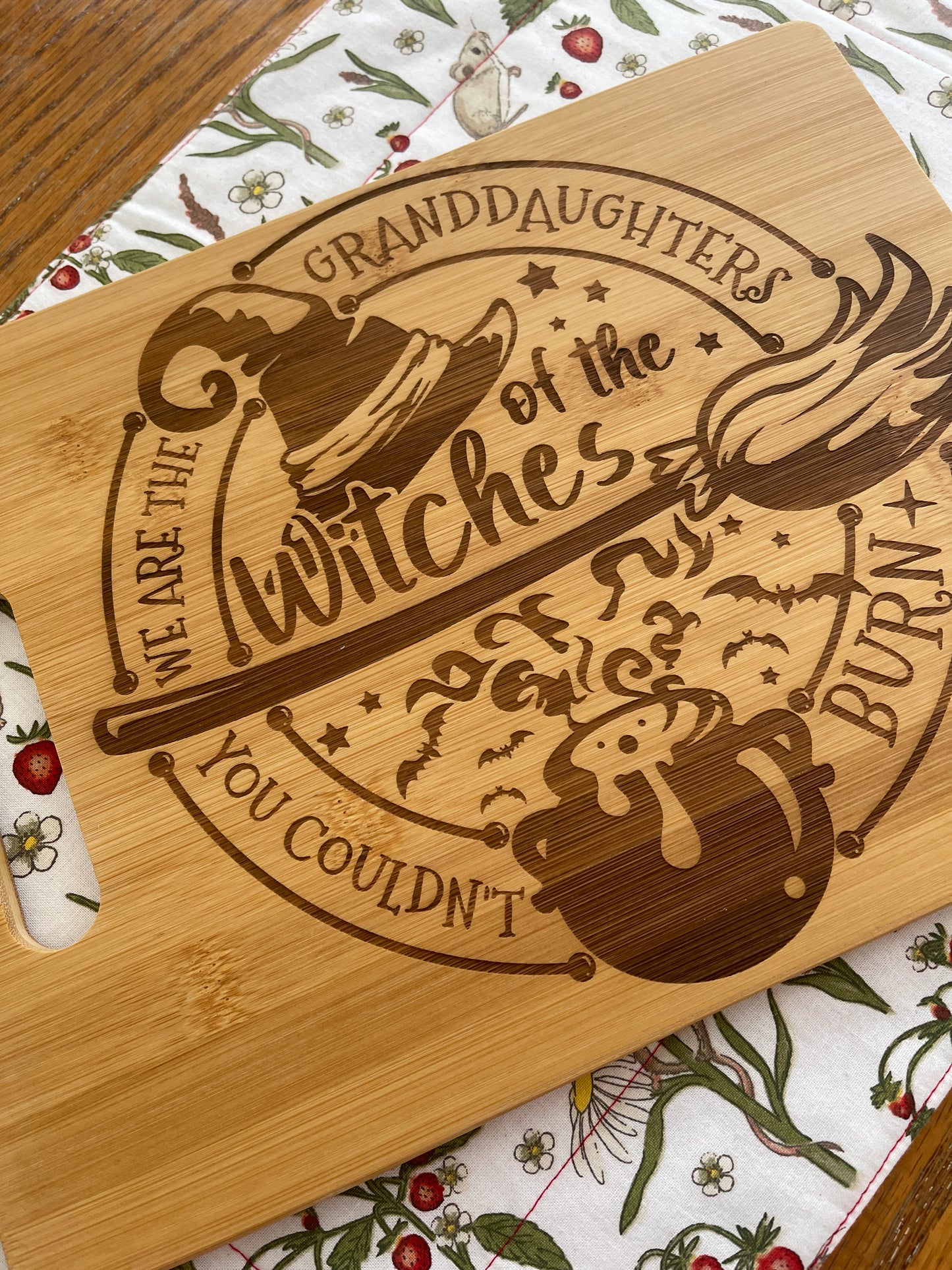 Witchy Bamboo Cutting Board "Witches' Wisdom"