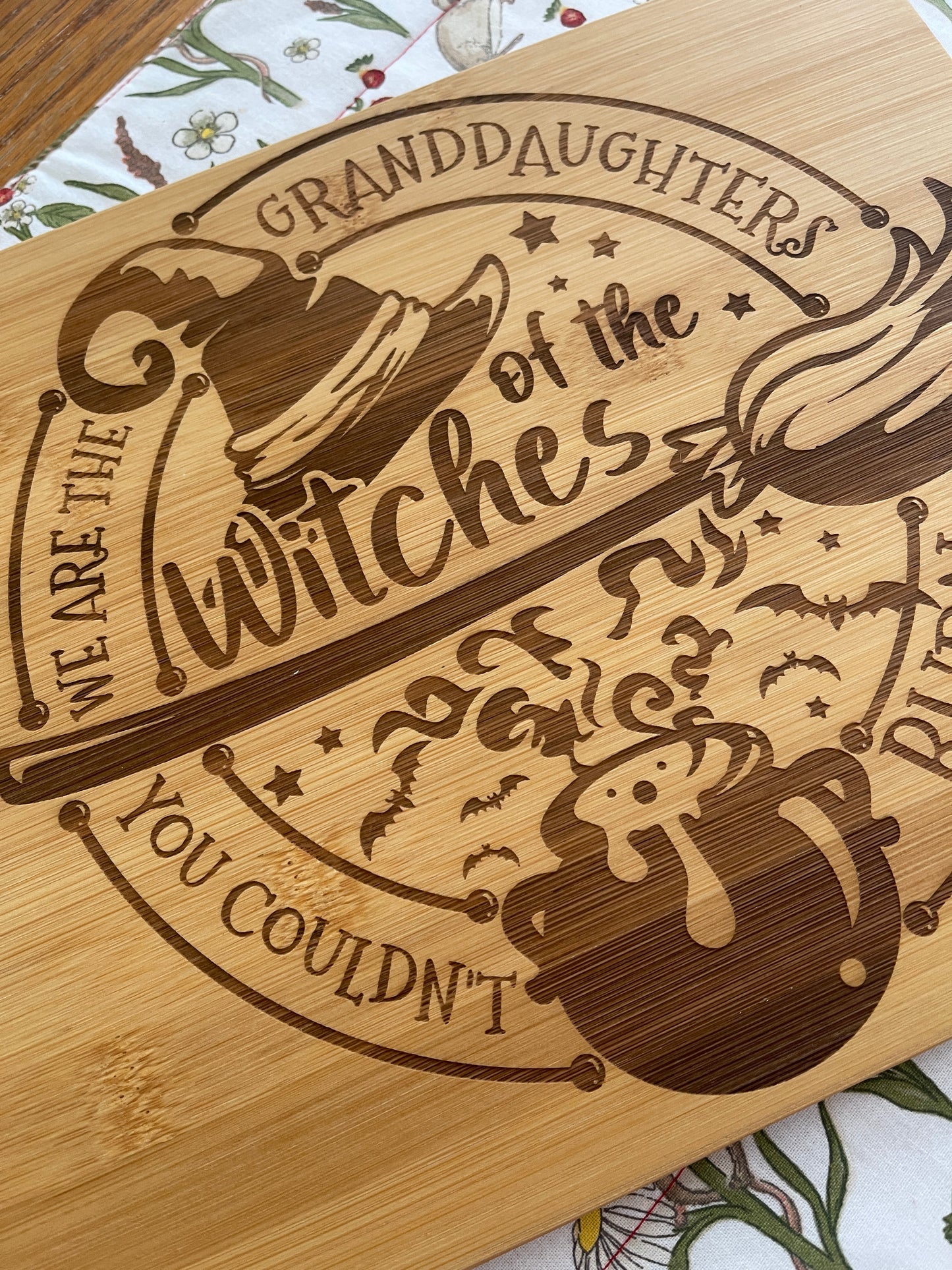 Witchy Bamboo Cutting Board "Witches' Wisdom"